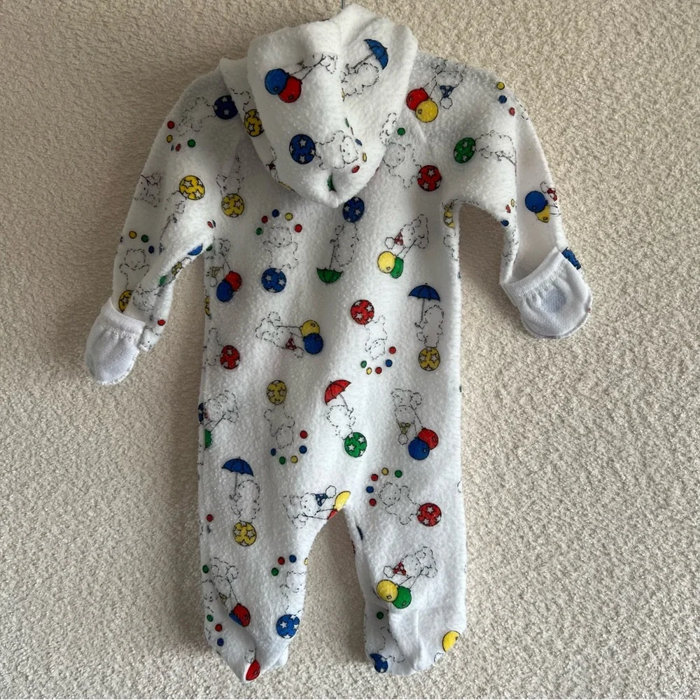 Carter’s Vintage‎ Infant Bear Balloons Pram Suit White One Piece Size 0-6 Months